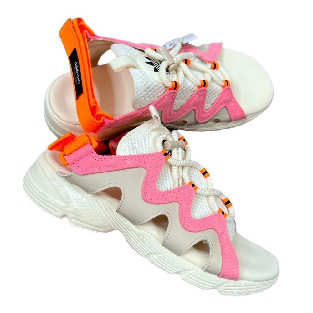 Sz 9 Adidas Originals Astir "Off White/Super Pop/C Brown" Women's Sandal